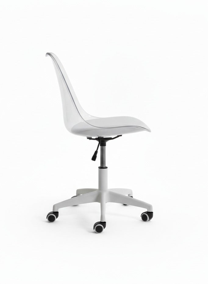 TarafCom Modern transparent acrylic office chair with padded seat and caster base - Image 2